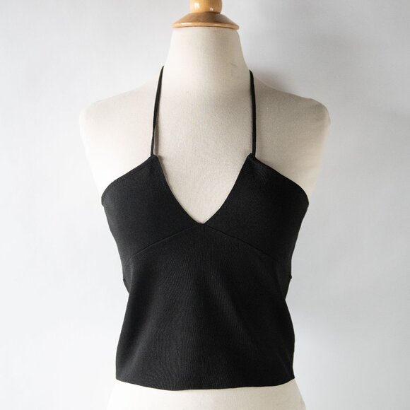 Mango Alberta Crop Tie Neck Halter Tank Top - Picture 2 of 11